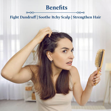 Blue Nectar Anti Dandruff and Healthy Scalp Hair Cleanser Shampoo with Bhringraj, Shikakai, Suitable for Colored Hair, Dry Frizzy Hair | Plant Based Alternate to Salicyclic Acid (10 Herbs, 200 ml)